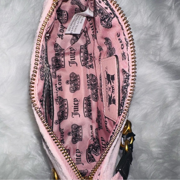 Official Heritage Juicy Couture Wristlet turn Clutch with Gold Heart Charms - Picture 8 of 9